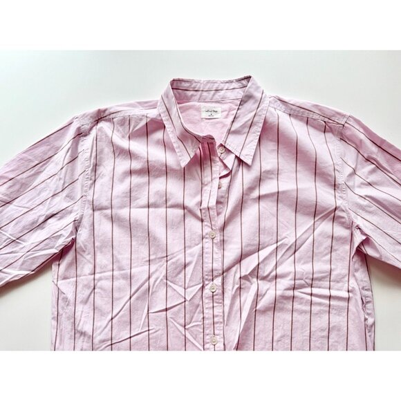 Aritzia WILFRED FREE Bailey Lilac Pink Striped Poplin Button-Up Shirt, Size M - Picture 8 of 13